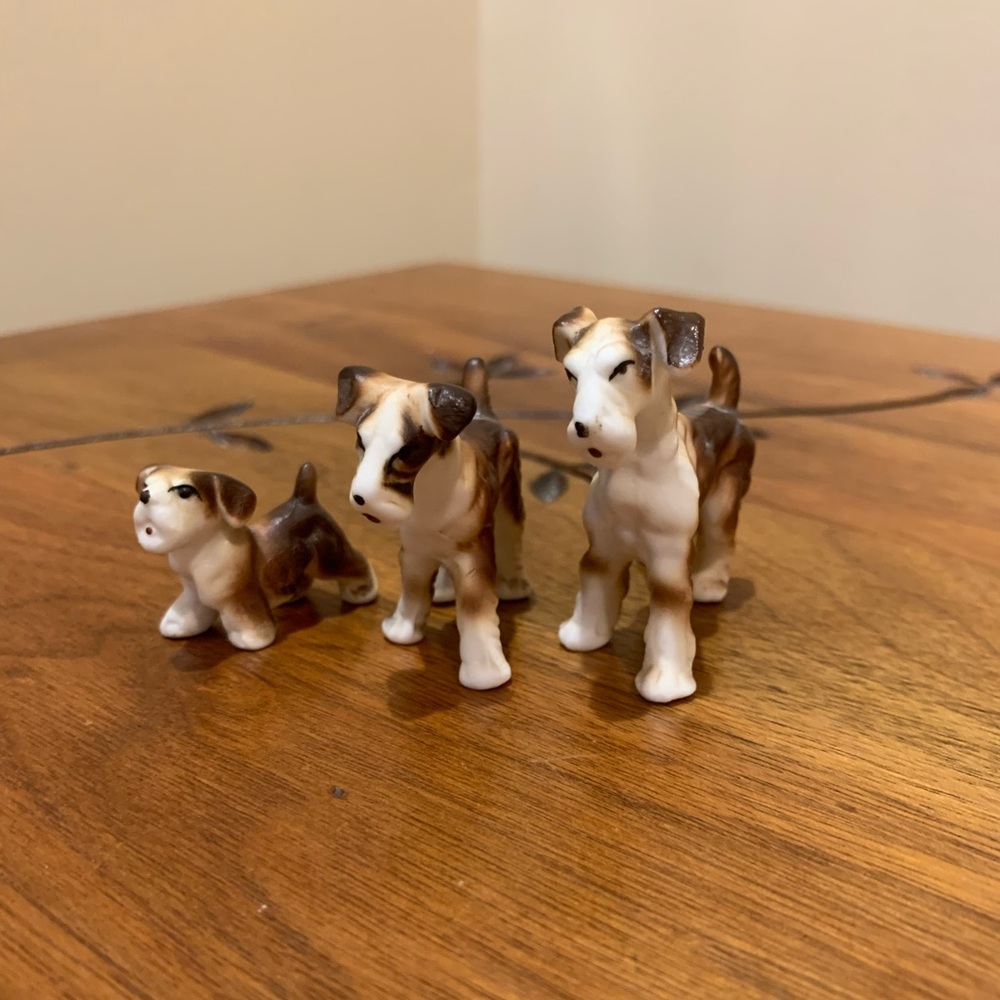 Wire haired fox terrier figurines